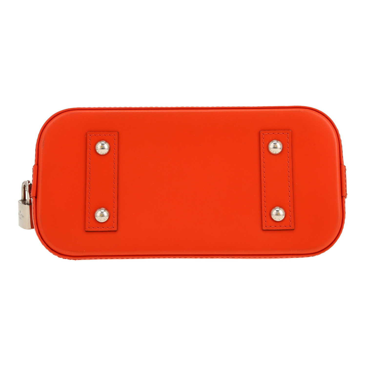 Bolso bandolera Louis Vuitton  Alma BB en cuero Epi naranja - Detail D1