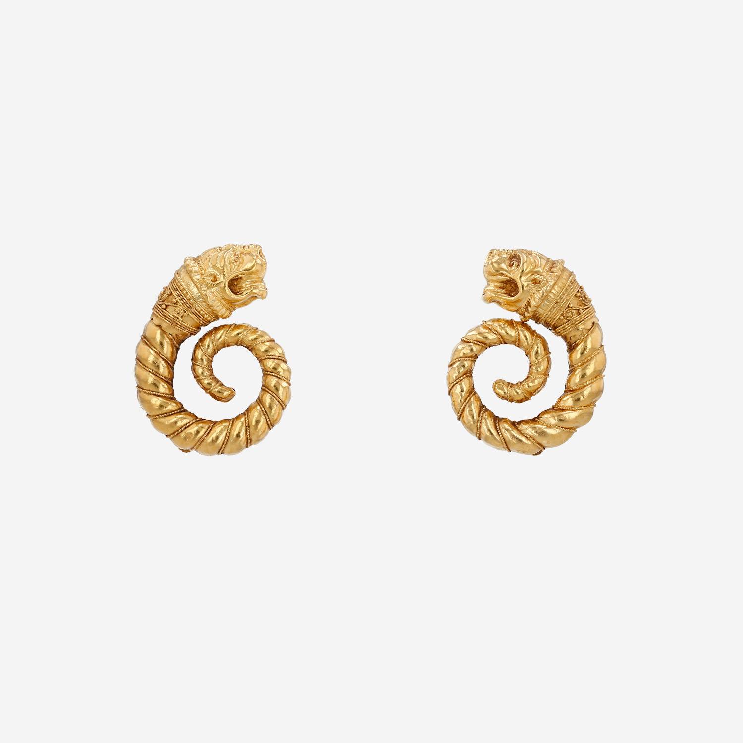 Pendientes Lalaounis  de oro amarillo de 22 quilates