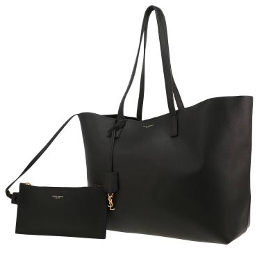 Bolso Cabás Saint Laurent  Cabas YSL en cuero negro
