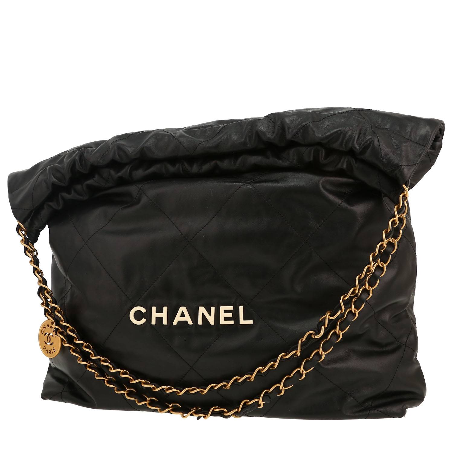 Shopping bag Chanel  22 modello grande  in pelle trapuntata nera