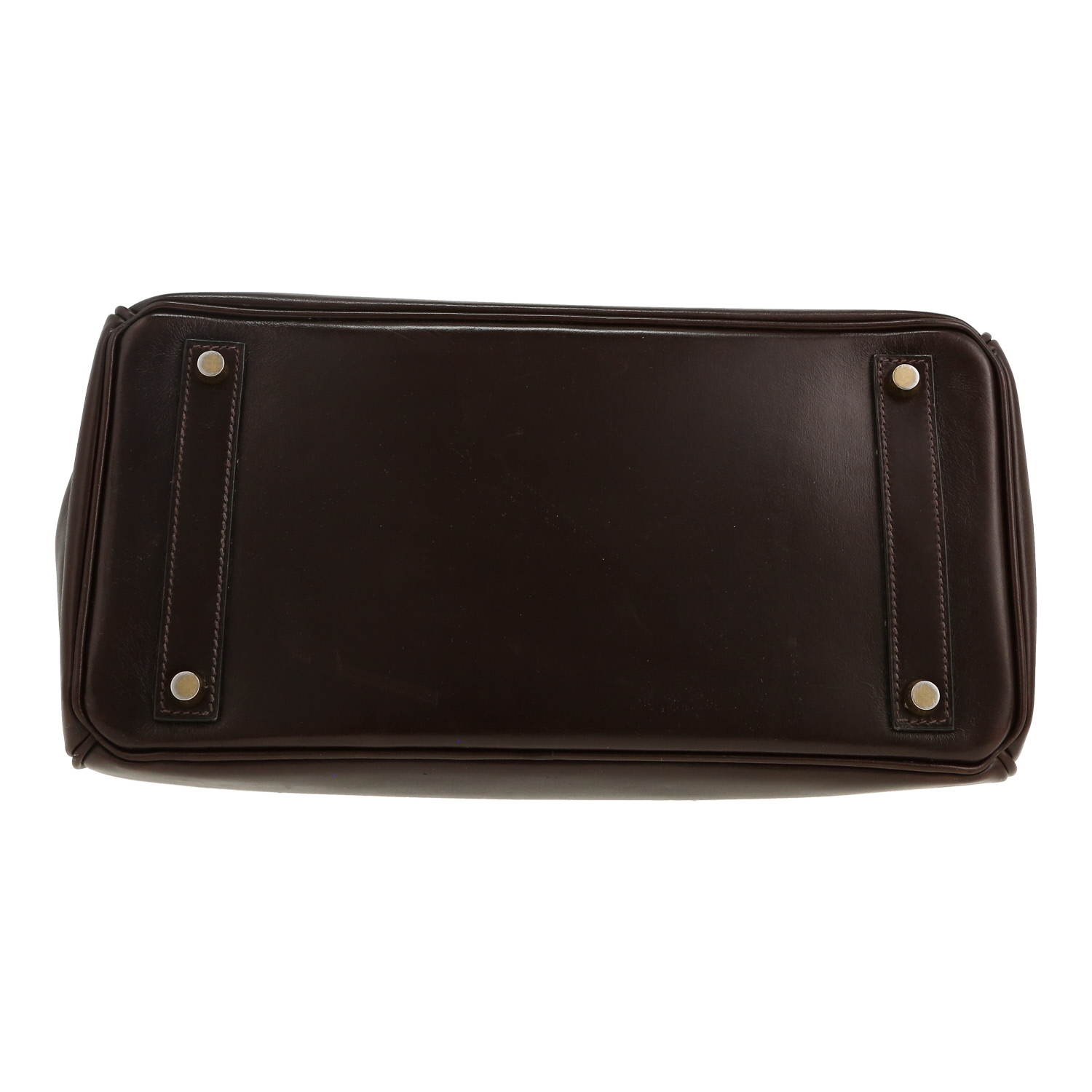 Borsa Hermès  Haut à Courroies 32 cm in pelle box marrone - Detail D1