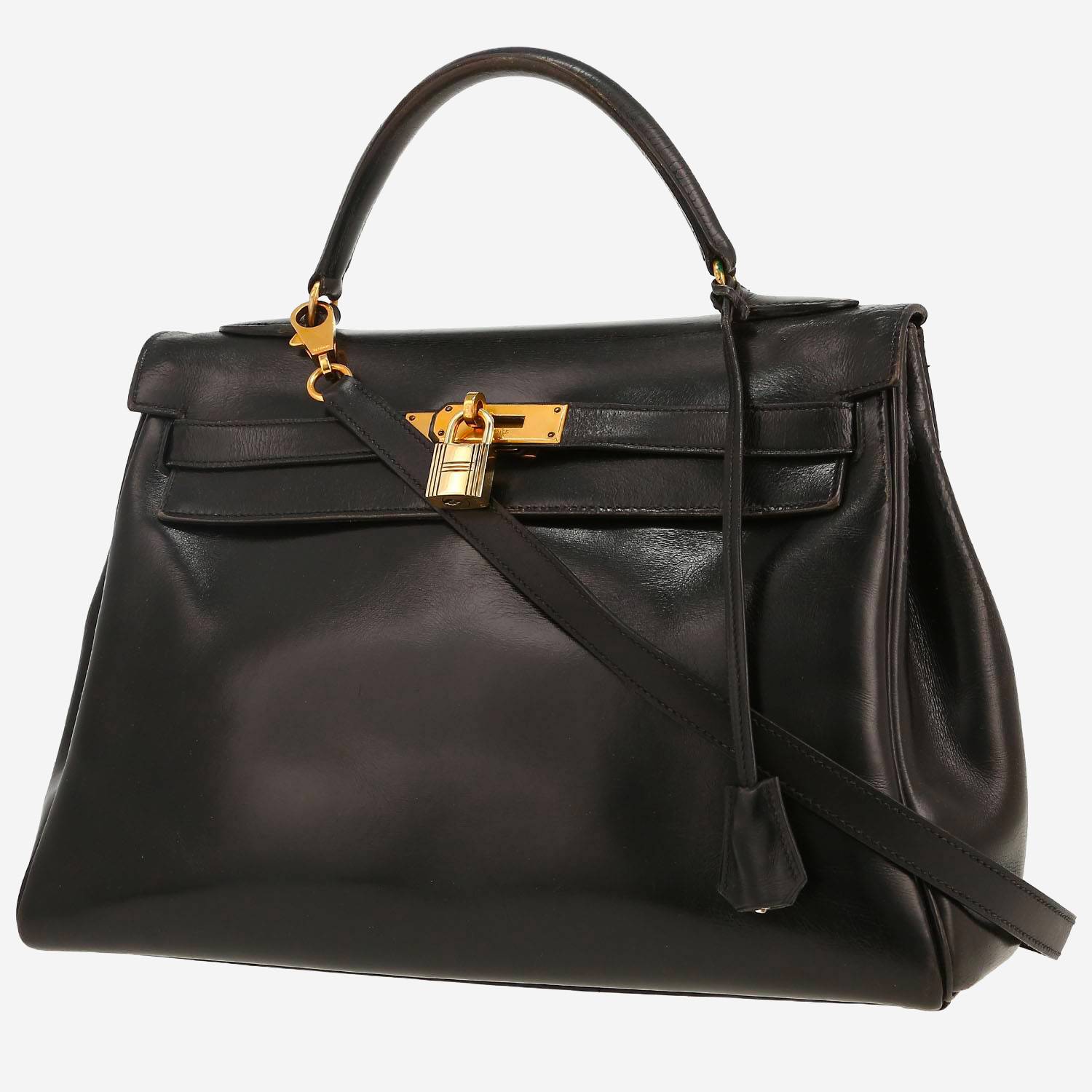 Hermès  Kelly 32 cm handbag  in black box leather