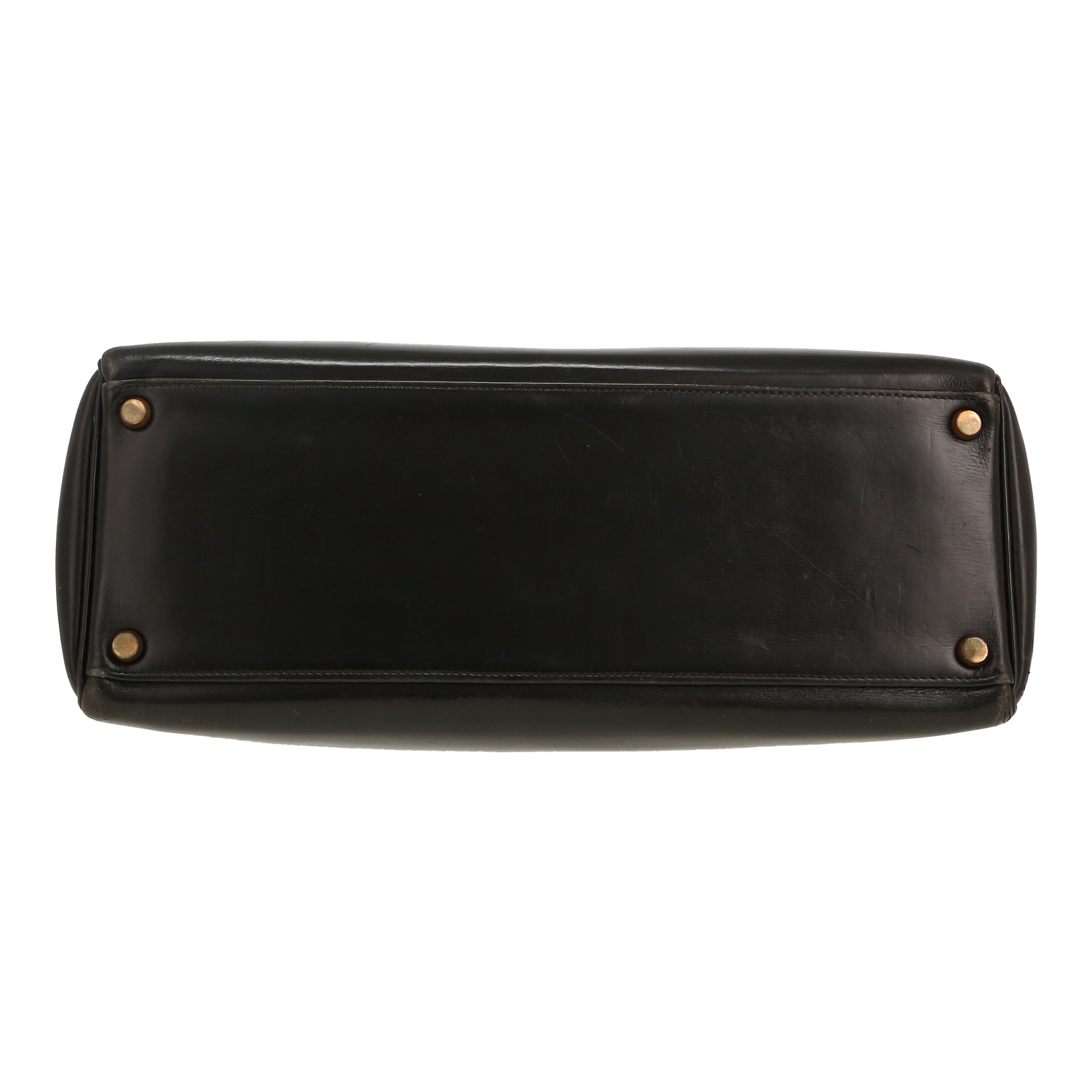 Bolso de mano Hermès  Kelly 32 cm en cuero box negro - Detail D1