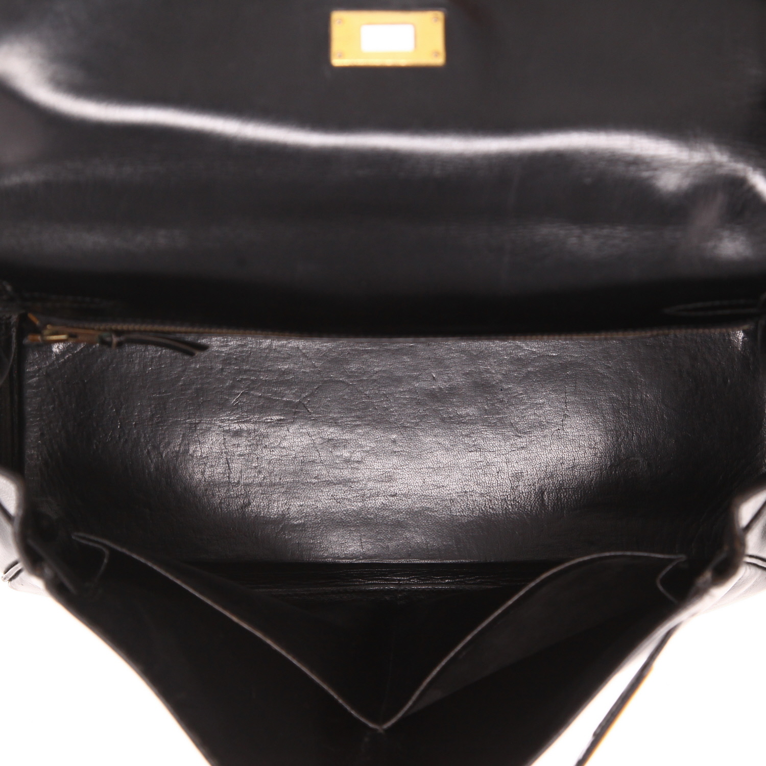 Hermès  Kelly 32 cm handbag  in black box leather - Detail D3
