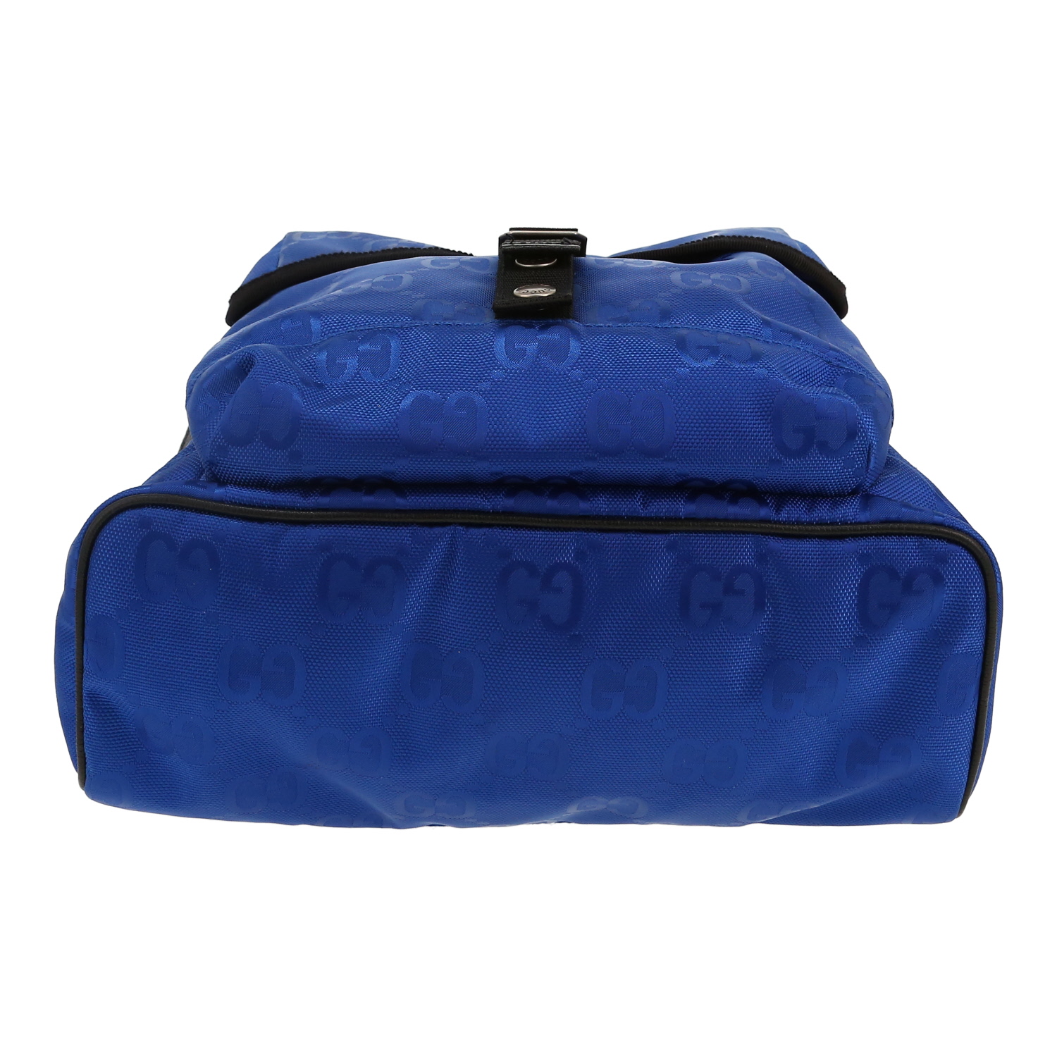 Mochila Gucci  Off The Grid en lona monogram azul y cuero negro - Detail D1