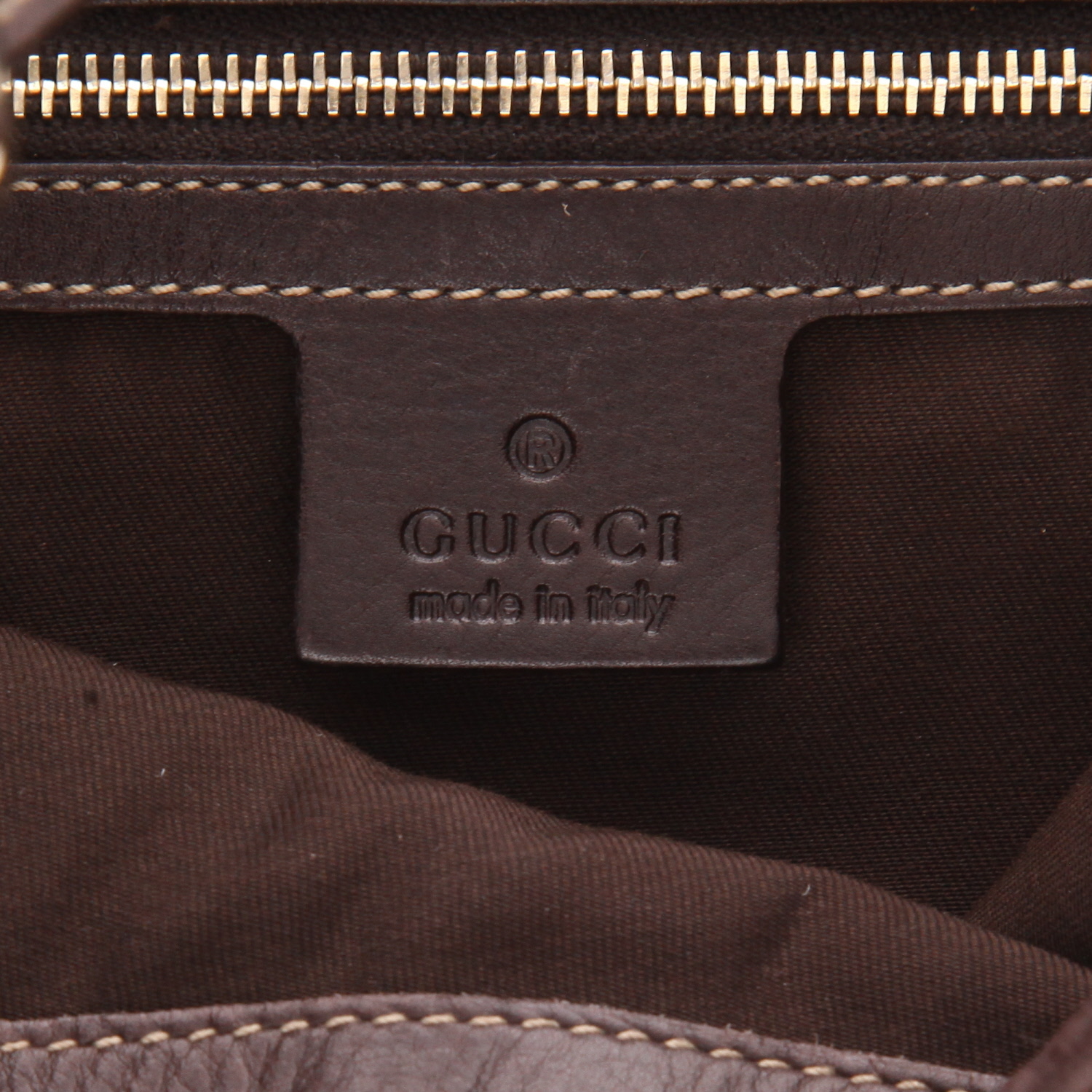 Gucci  Jackie handbag  "sûpreme GG" canvas  and brown leather - Detail D2