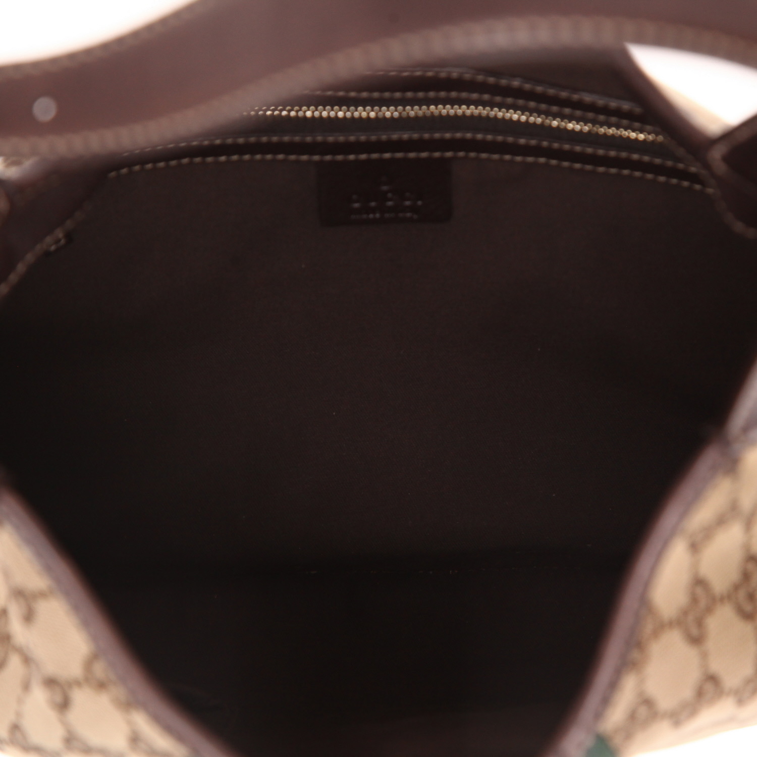 Gucci  Jackie handbag  "sûpreme GG" canvas  and brown leather - Detail D3