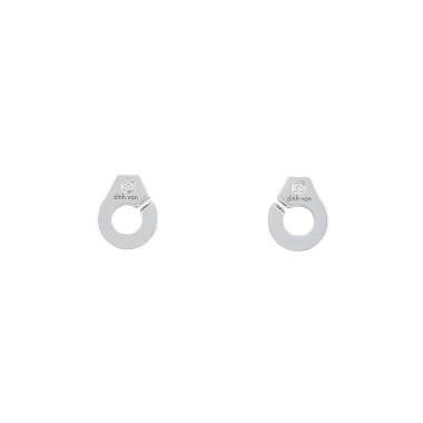 Paire de boucles d'oreilles Dinh Van Menottes R7,5 en or blanc et diamants