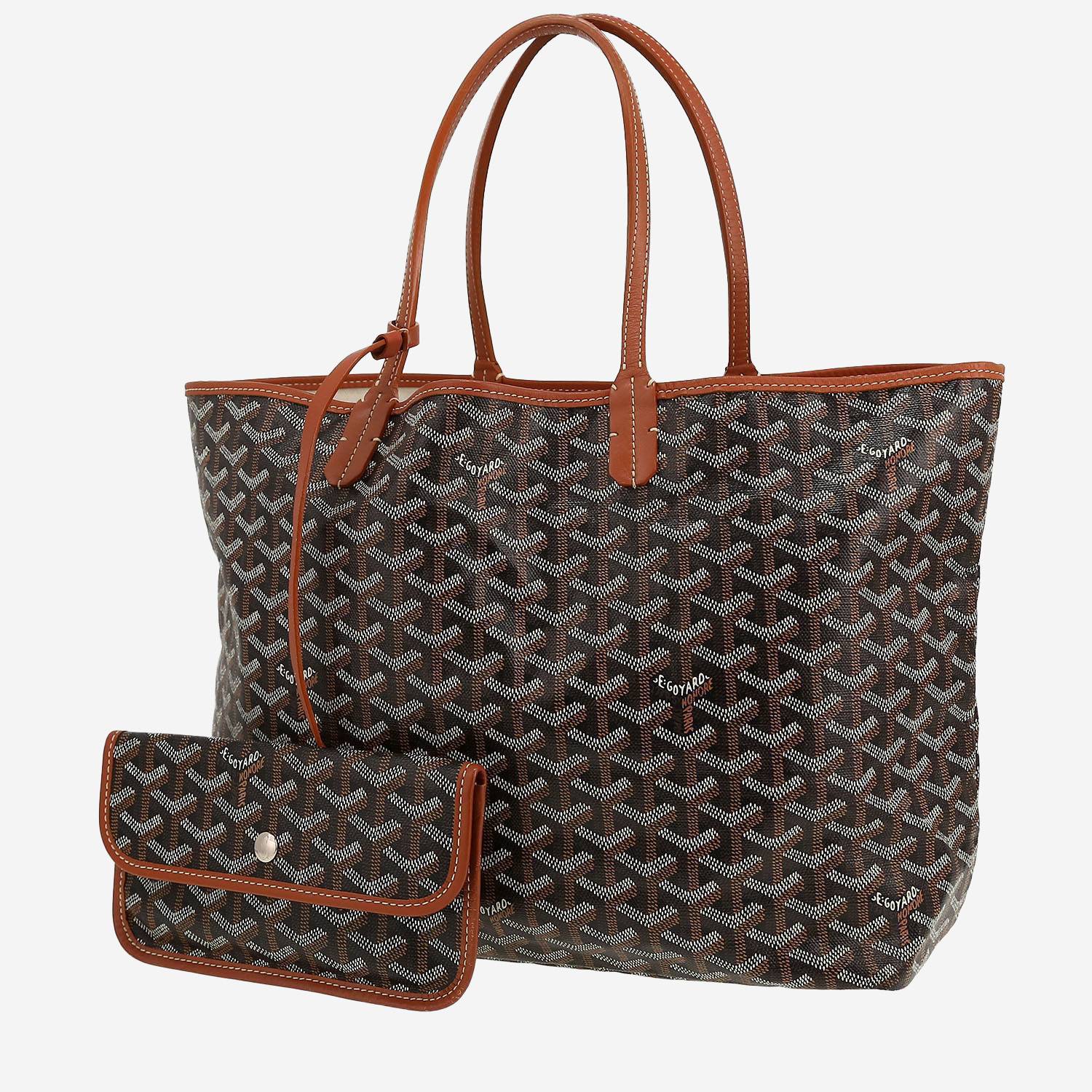 Shopping bag Goyard  Saint-Louis in tela Goyardine marrone e nera e pelle marrone
