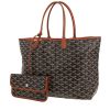 Shopping bag Goyard  Saint-Louis in tela Goyardine marrone e nera e pelle marrone - 00pp thumbnail