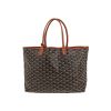 Sac cabas Goyard  Saint-Louis en toile Goyardine marron et noire et cuir marron - 360 thumbnail