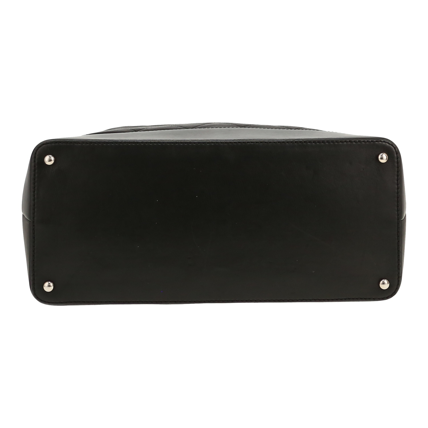 Chanel   shopping bag  in black leather - Detail D1