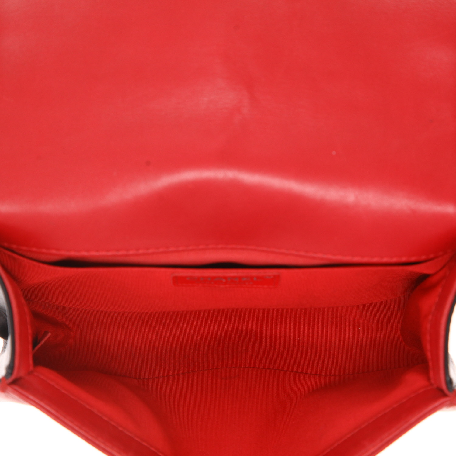 Borsa a tracolla Chanel  Boy in pelle trapuntata bicolore nera e rossa - Detail D3