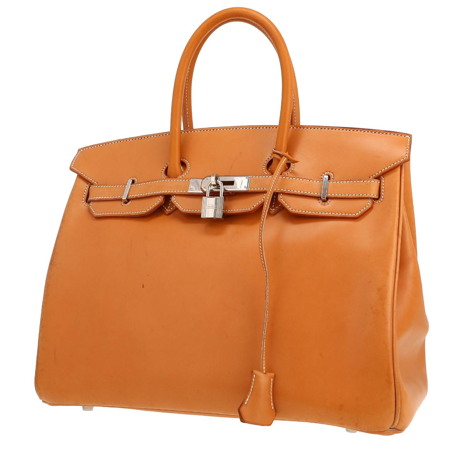 Bolso de mano Hermès  Birkin 35 cm en cuero natural