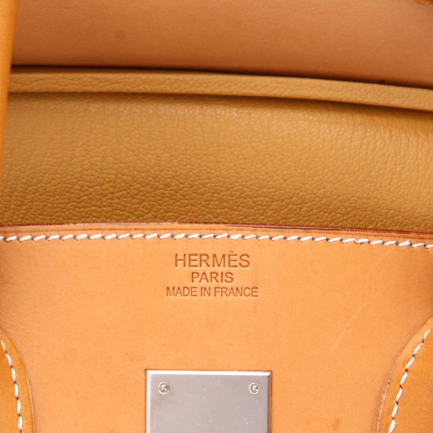 Bolso de mano Hermès  Birkin 35 cm en cuero natural - Detail D2