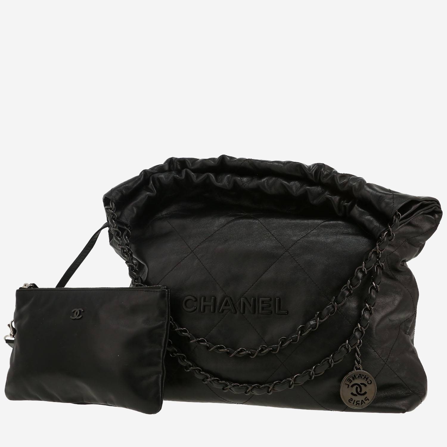 Sac cabas Chanel  22 en cuir noir