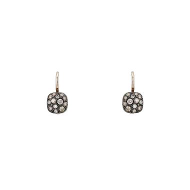 Paire de boucles d'oreilles Pomellato Nudo Petit en or rose, or blanc et diamants cognac