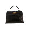 Hermès  Kelly 32 cm handbag  in black porosus crocodile - 360 thumbnail