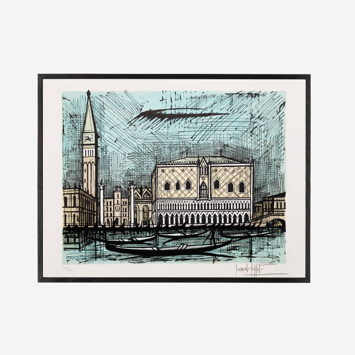 Bernard Buffet (1928-1999), Le Campanile et le Palais des Doges - 1986