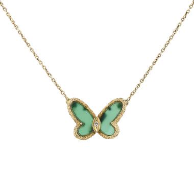Van Cleef 
Arpels  necklace in yellow gold, chrysoprase and diamond