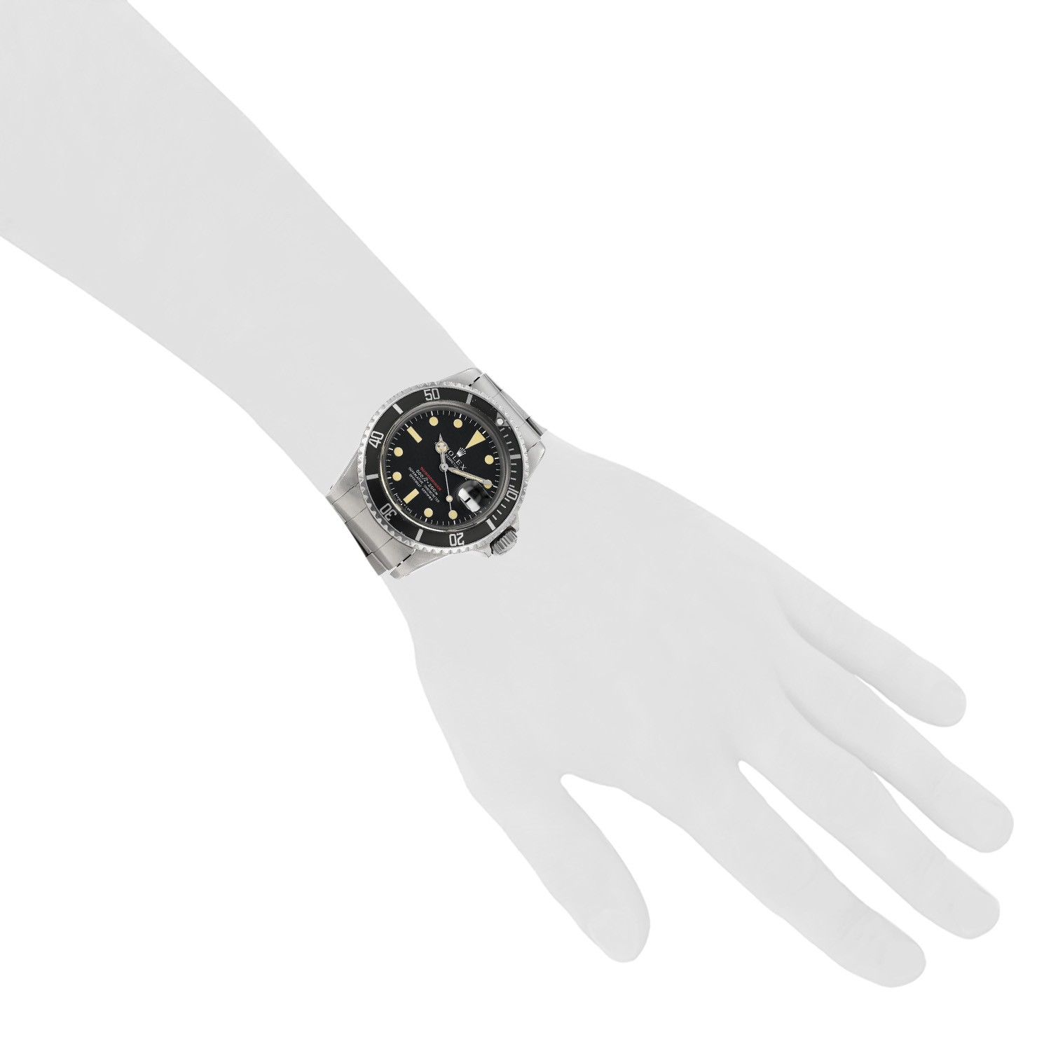 Montre Rolex Submariner Date en acier Ref: Rolex - 1680 Red MKIV  Vers 1973 - Detail D1