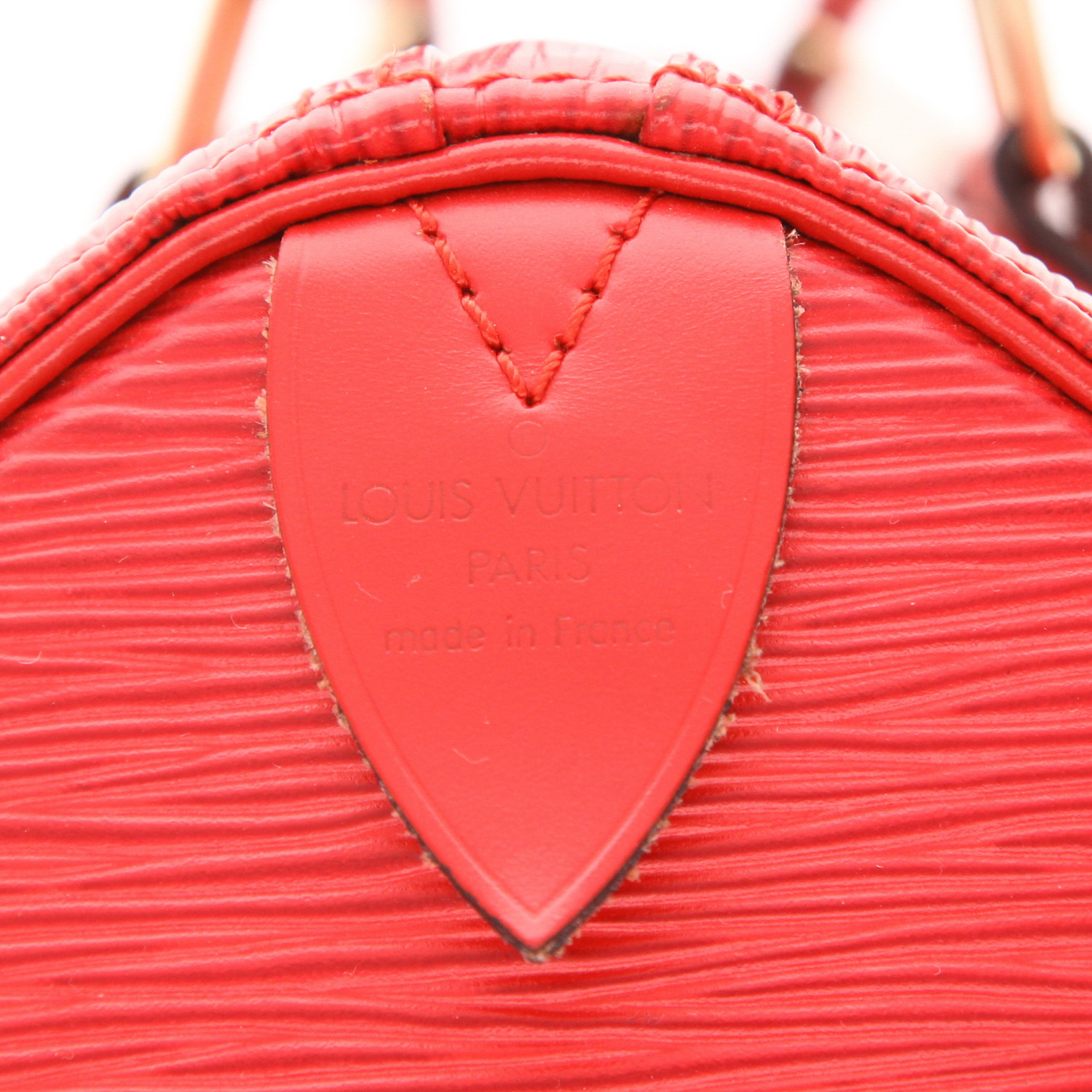 Louis Vuitton  Speedy 25 handbag  in red epi leather - Detail D2