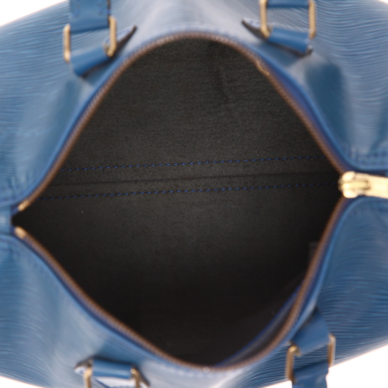 Louis Vuitton  Speedy 25 handbag  in blue epi leather - Detail D3