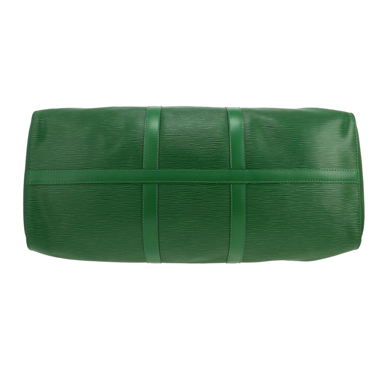 Sac de voyage Louis Vuitton  Keepall 45 en cuir épi vert - Detail D1