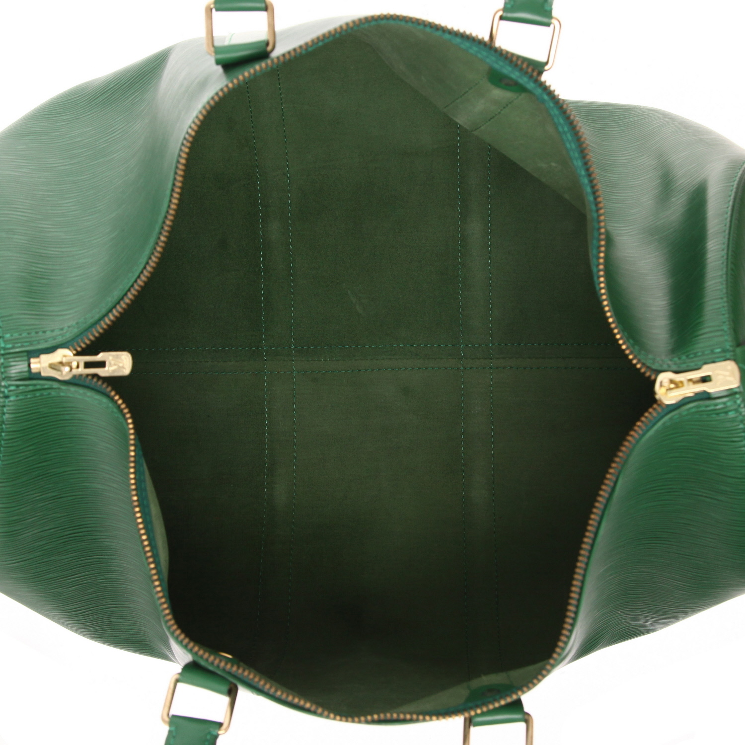 Sac de voyage Louis Vuitton  Keepall 45 en cuir épi vert - Detail D3