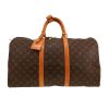 Sac de voyage Louis Vuitton  Keepall 50 en toile monogram marron et cuir naturel - 360 thumbnail