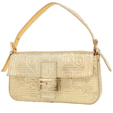 Fendi  Baguette handbag  in gold logo canvas