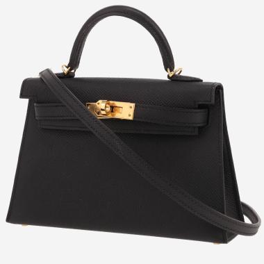 Sac bandoulière Hermès  Kelly 20 cm en cuir epsom noir