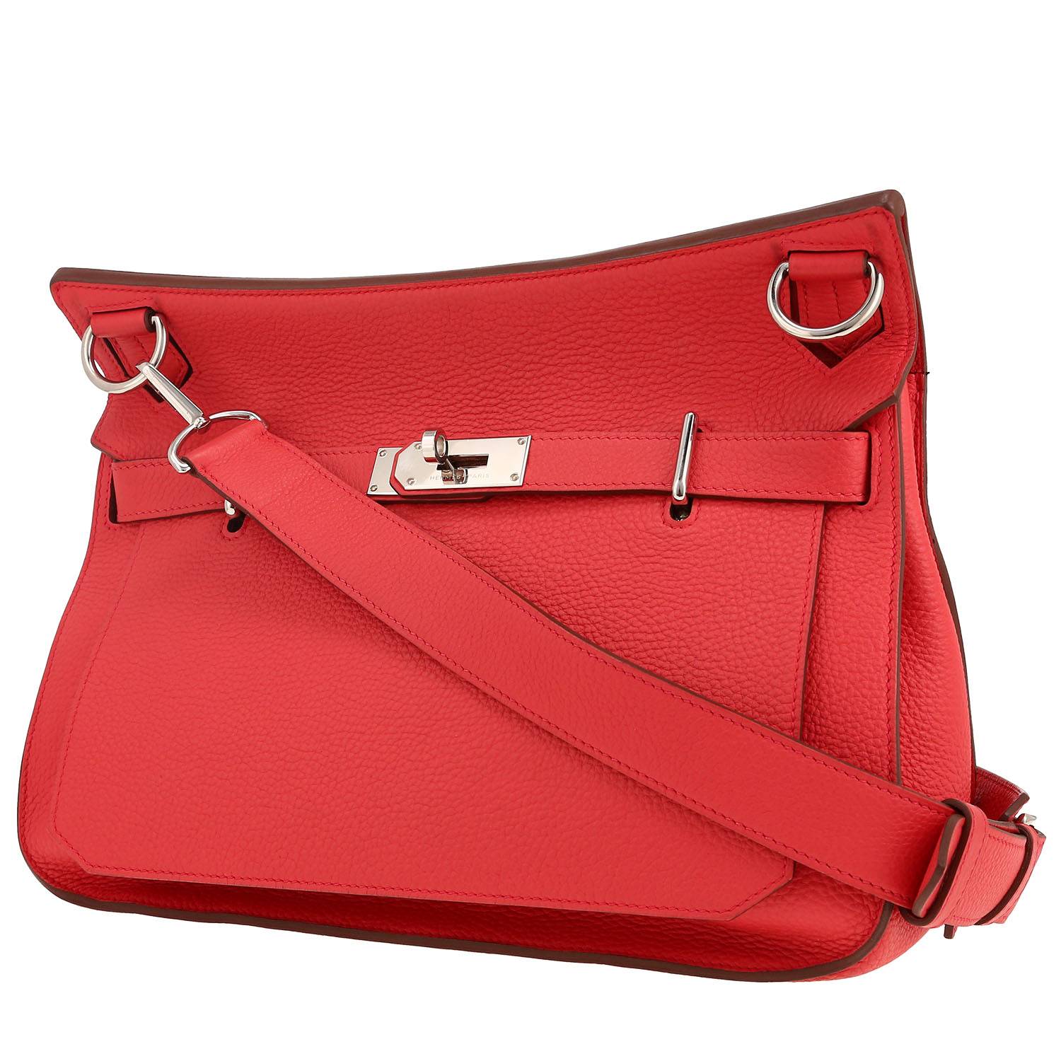 Hermès Jypsiere 34 cm shoulder bag in Rose Bougainvillier togo leather