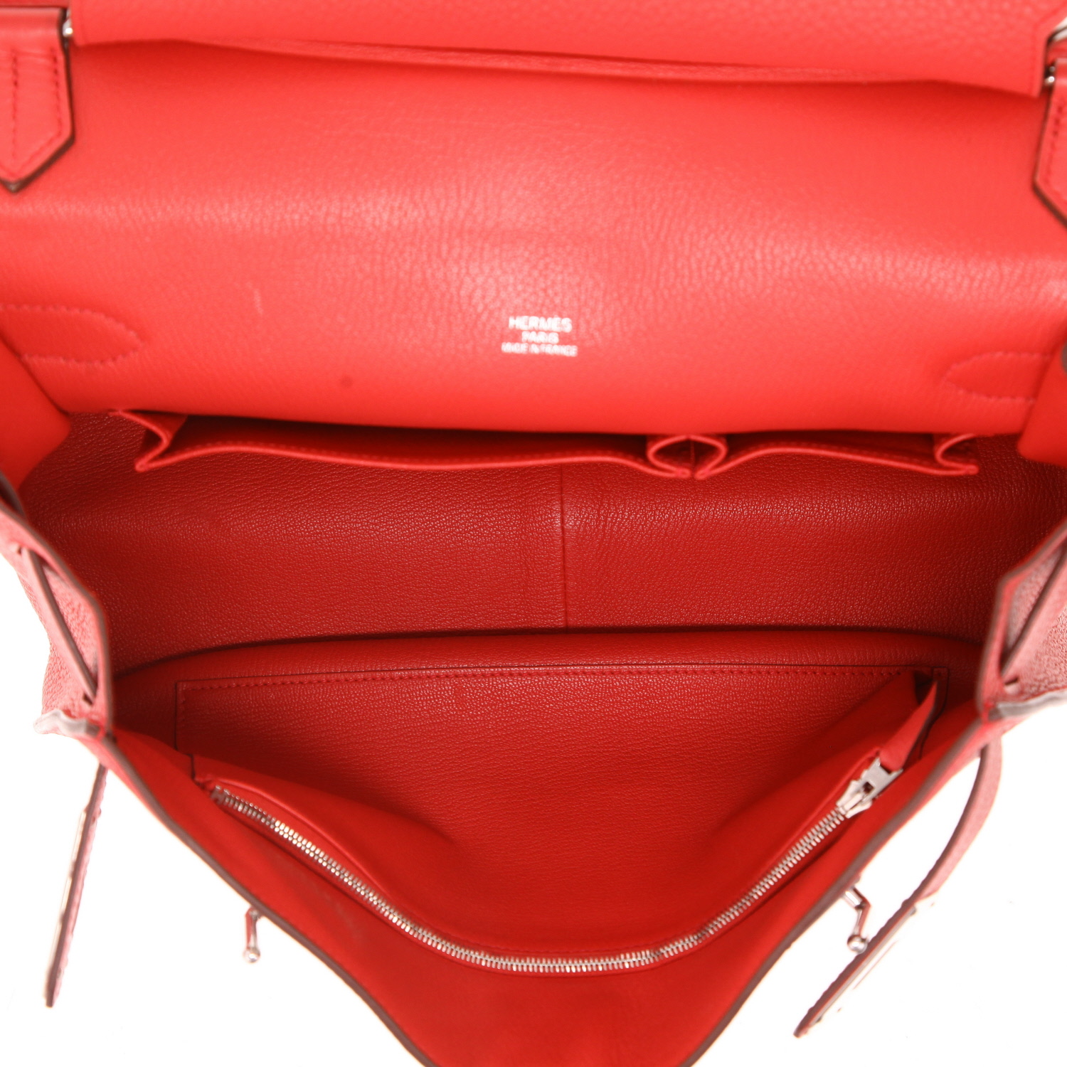 Bolso bandolera Hermès  Jypsiere 34 cm en cuero togo Rose Bougainvillier - Detail D3