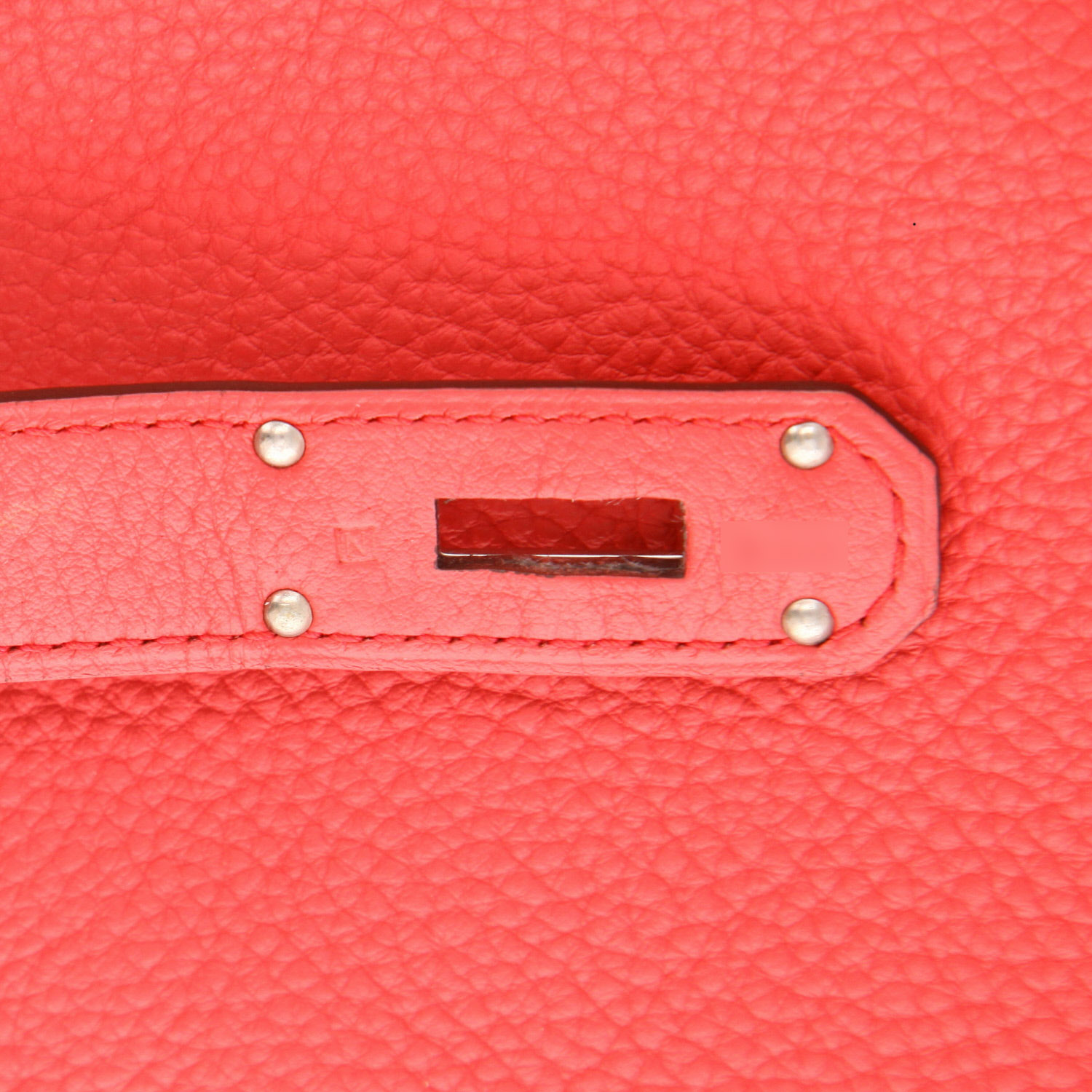 Sac bandoulière Hermès  Jypsiere 34 cm en cuir togo Rose Bougainvillier - Detail D4