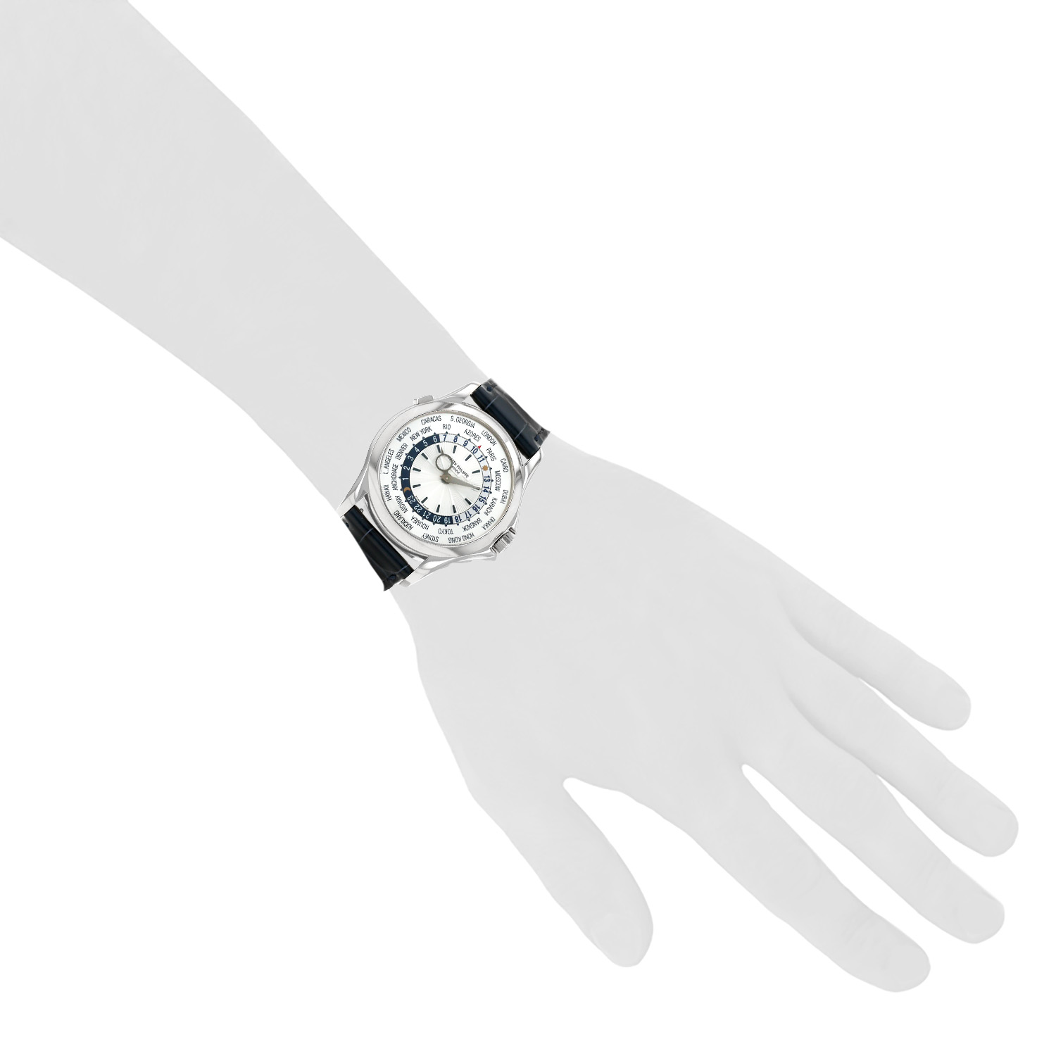 Reloj Patek Philippe World Time de oro blanco Ref: Patek Philippe - 5130  Circa 2000 - Detail D1