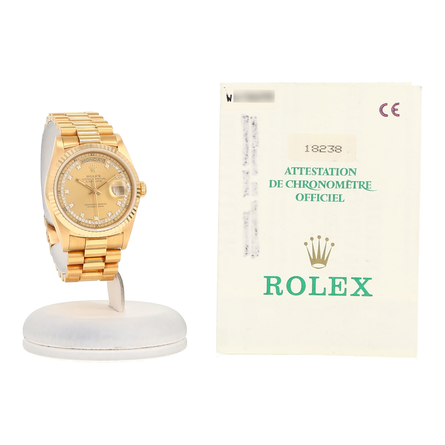 Orologio Rolex Day-Date in oro giallo Ref: Rolex - 18238  Circa 1995