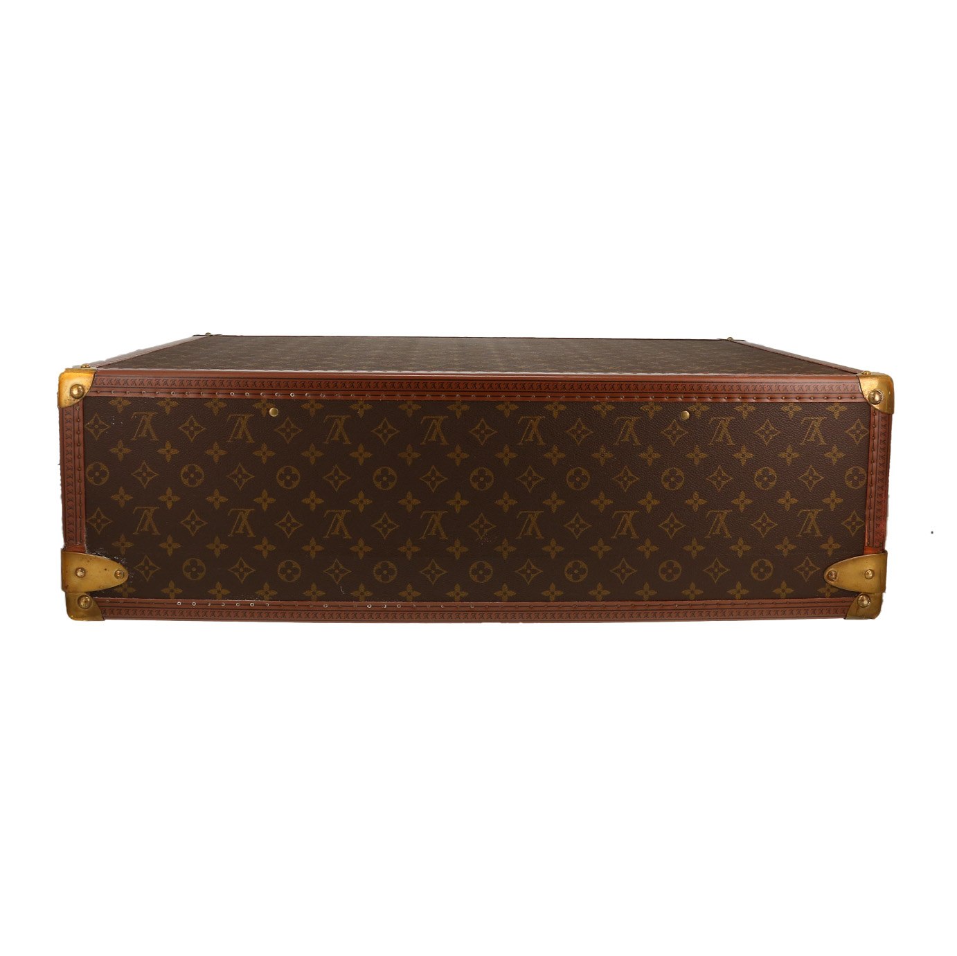 Valise Louis Vuitton  Alzer 70 en toile monogram marron et cuir naturel - Detail D1