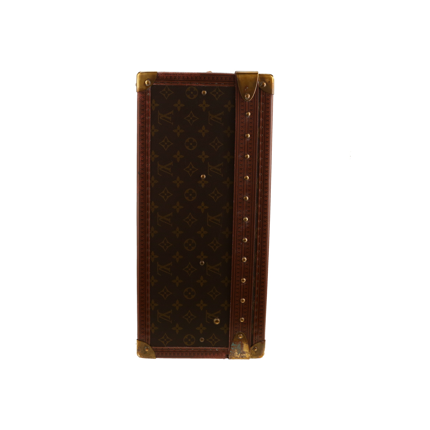 Valise Louis Vuitton  Alzer 70 en toile monogram marron et cuir naturel - Detail D5
