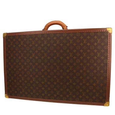 Valise Louis Vuitton  Alzer 70 en toile monogram marron et cuir naturel