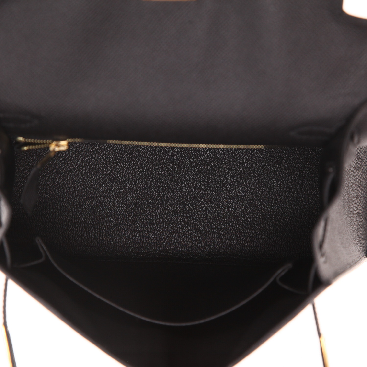 Sac à main Hermès  Kelly 25 cm en cuir epsom noir - Detail D3