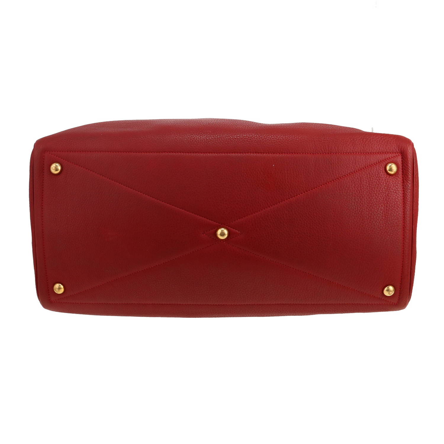 Hermès  Victoria - Travel Bag travel bag  in red leather taurillon clémence - Detail D1