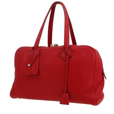 Bolso de mano Hermès  Victoria en cuero togo rojo