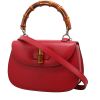 Sac à main Gucci  Bamboo en cuir rouge et bambou - 00pp thumbnail