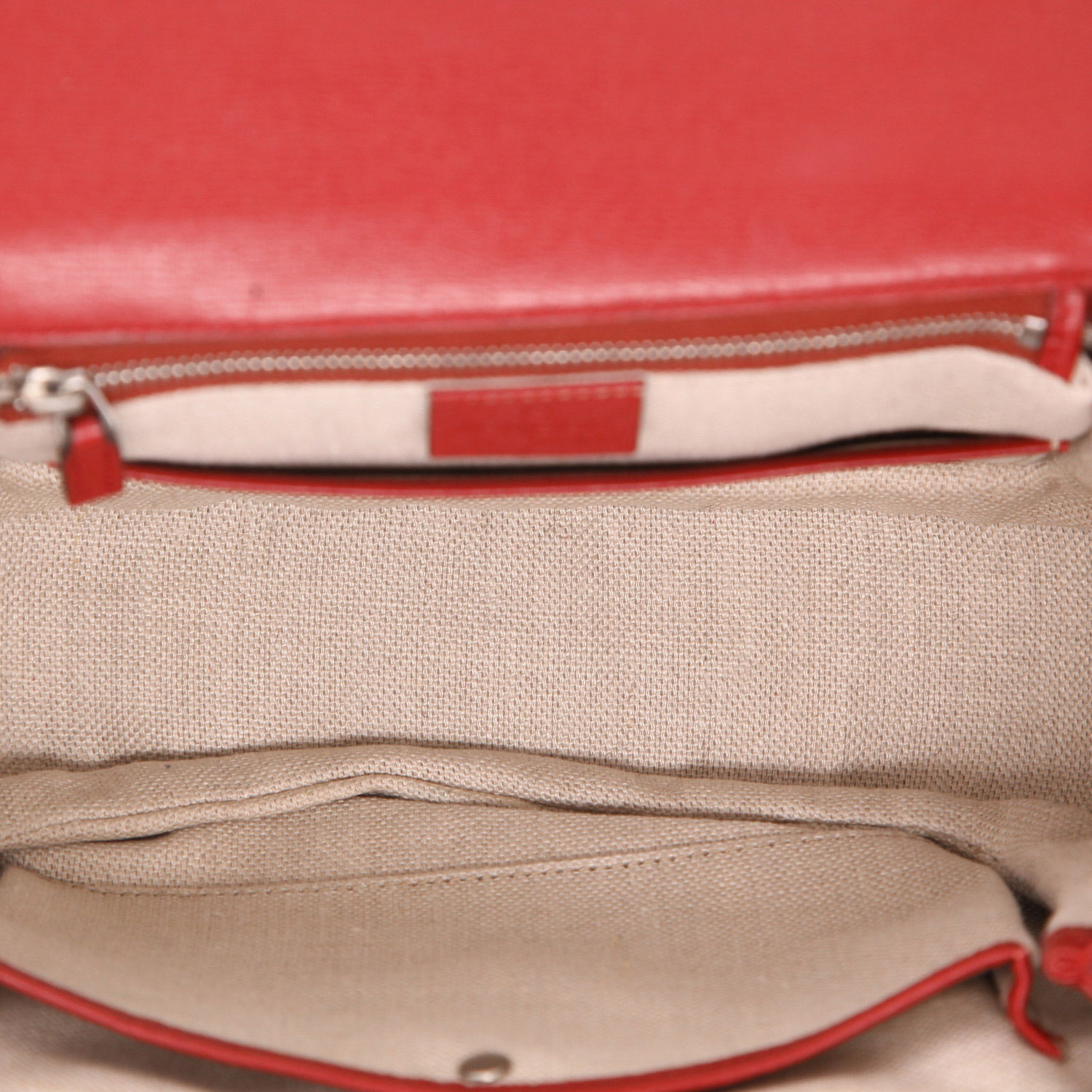 Sac à main Gucci  Bamboo en cuir rouge et bambou - Detail D3