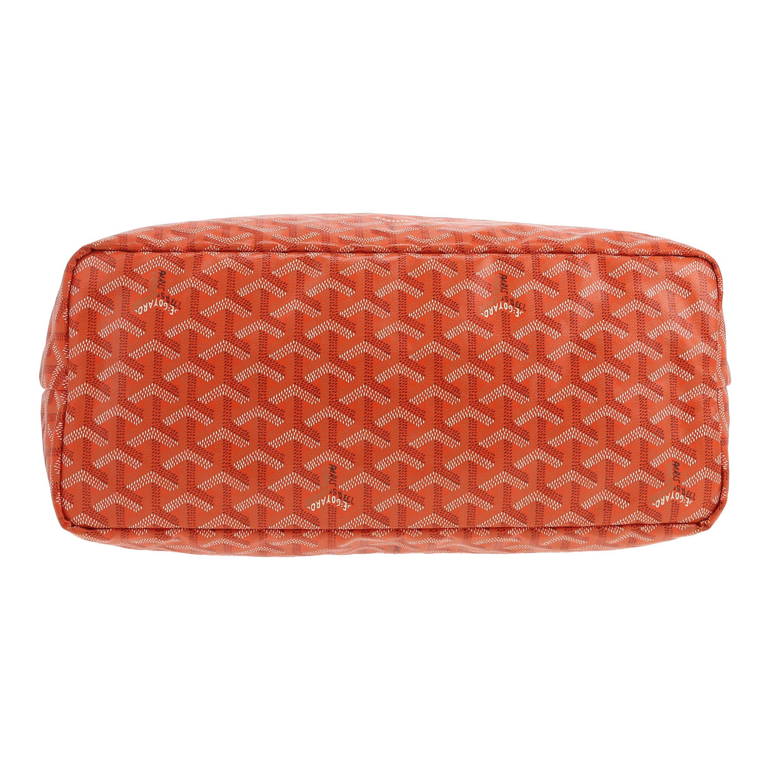 Sac cabas Goyard  Saint-Louis en toile Goyardine orange et cuir orange - Detail D1