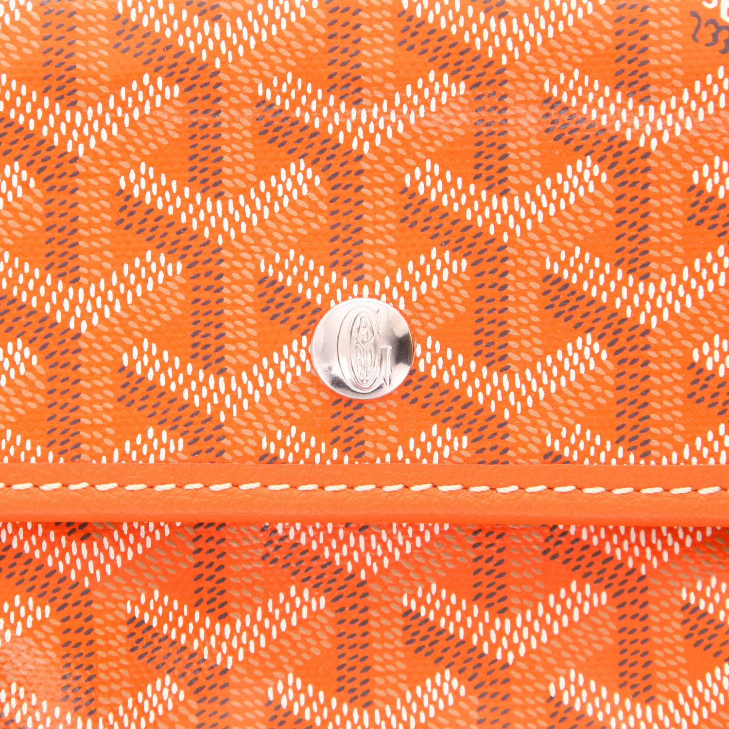 Goyard  Saint-Louis shopping bag  in orange Goyard canvas  and orange leather - Detail D2