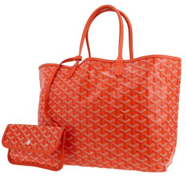 Sac cabas Goyard  Saint-Louis en toile Goyardine orange et cuir orange