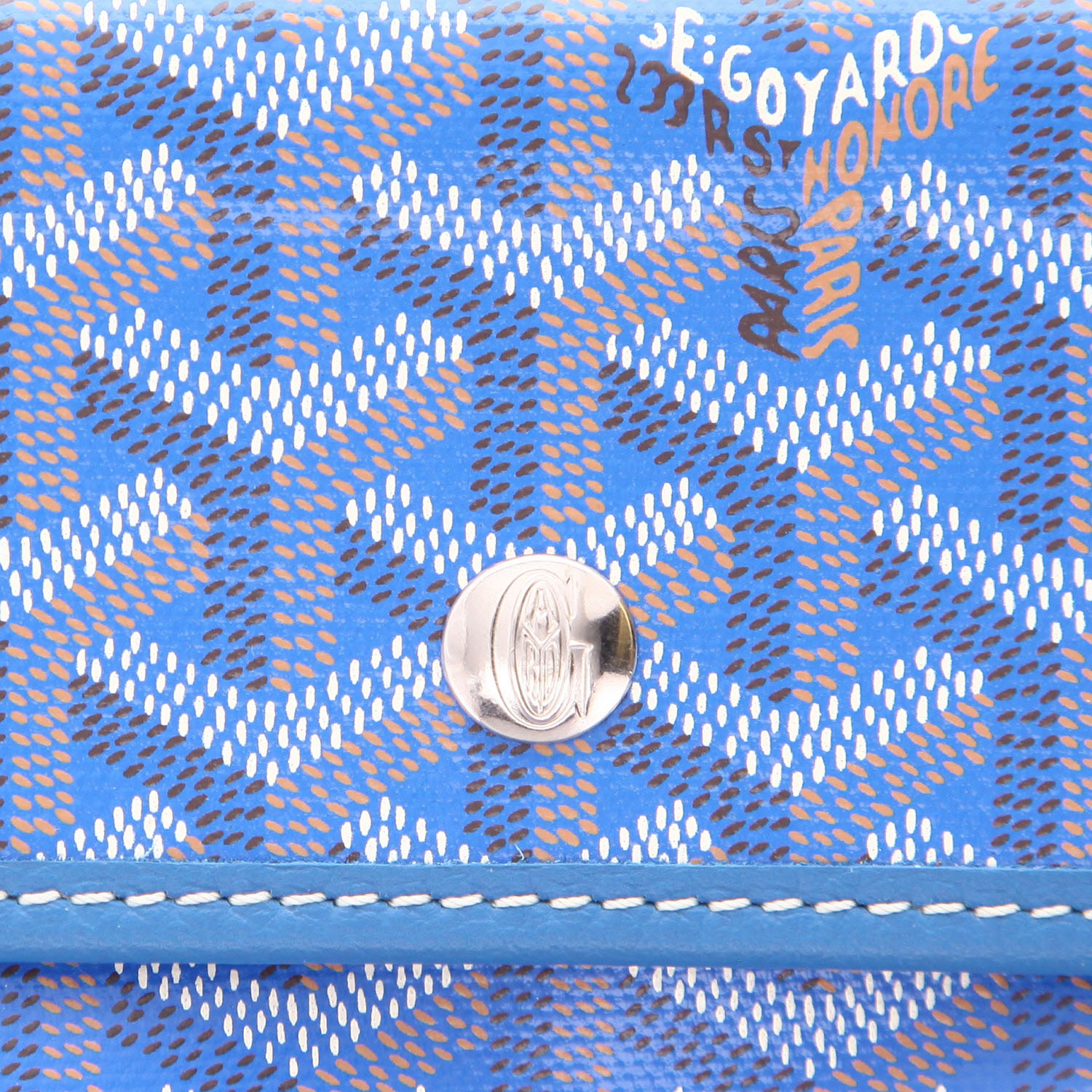 Goyard  Saint-Louis shopping bag  in blue Goyard canvas  and blue leather - Detail D2