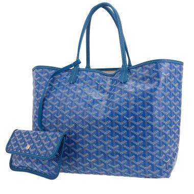 Shopping bag Goyard  Saint-Louis in tela Goyardine blu e pelle blu